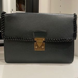 Vintage Louis Vuitton Clutch in Deep Green